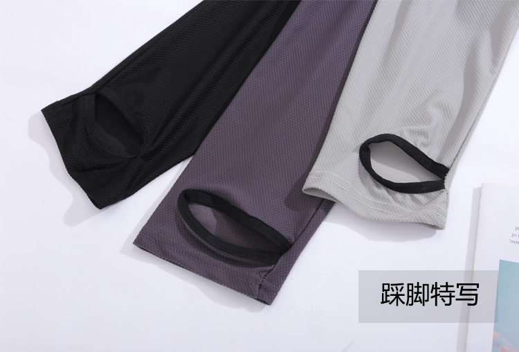 Băng lụa kẻ sọc xà cạp phụ nữ phần mỏng mặc mùa hè kích thước lớn chất béo mm chặt chẽ bước chân feet quần stretch chín quần mua quần áo