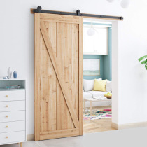 Nordic barn door toilet solid wood sliding door bedroom door balcony door kitchen door toilet door partition door top installation