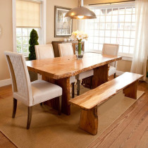 Nordic solid wood dining table and chair combination modern simple small family restaurant rectangular dining table home log desk