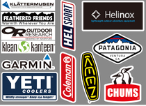 Players equipped with camping stickers COLEMAN Patagonia CHUMS Jiamin YETI Climbing Rat HELLINOX