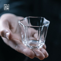  Kongyun Japanese octagonal high-quality glass tea cup Kung Fu tea Teacup Hexagonal single cup Master cup tea set accessories