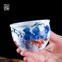  Kongyun Jingdezhen handmade ceramic grape master cup Kung Fu tea set Single cup tea cup Tea cup tea cup master cup