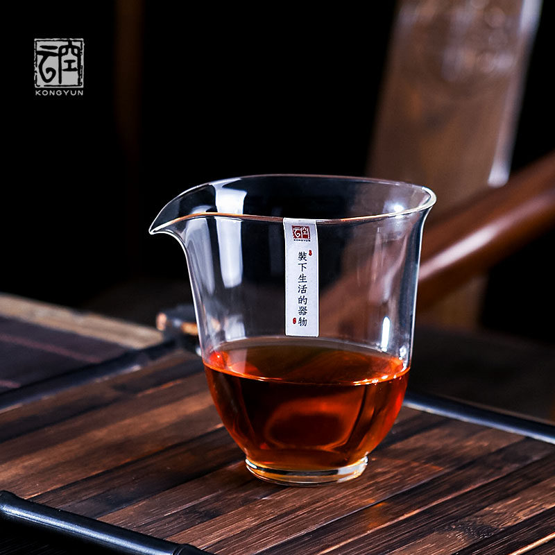 Kongyun Ruolan glass fair cup high temperature resistant handmade tea sea kung fu tea set tea filter large tea divider