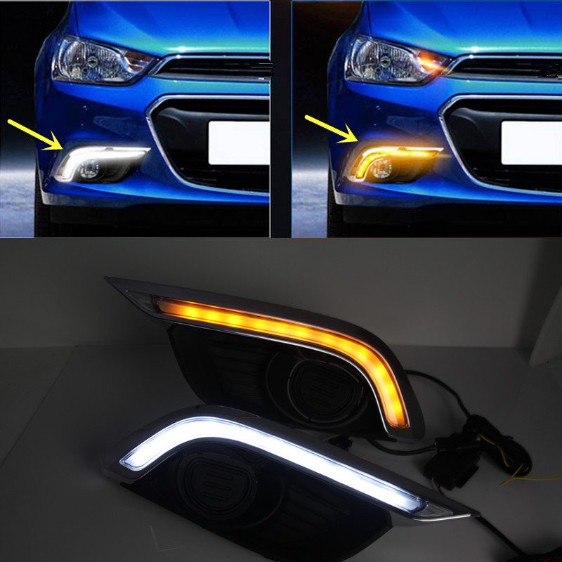 LED daytime running light DRL With Fog Lamp Cover For Exterior Front Bumper Bar Foglight Cover DRL & LED