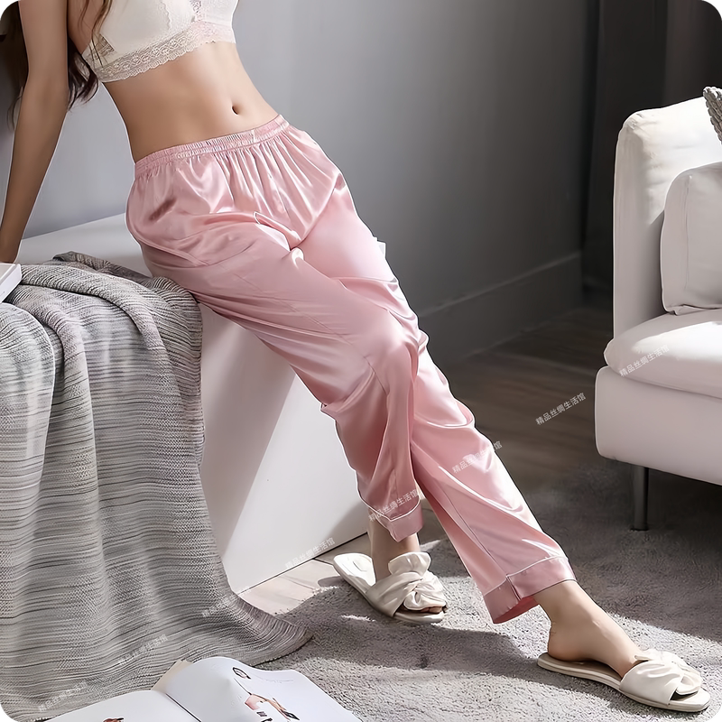 Class a 40Mm/22Mm Heavy Silk Pajama Pants for Women, Autumn 100% Mulberry Silk Pajama Pants, Home Single-Piece Long Pants