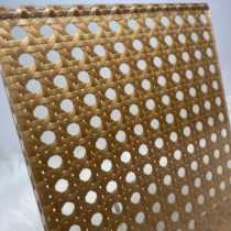 Double layer single layer super white rattan woven bamboo art glass wire laminated hotel shopping mall screen partition cabinet door