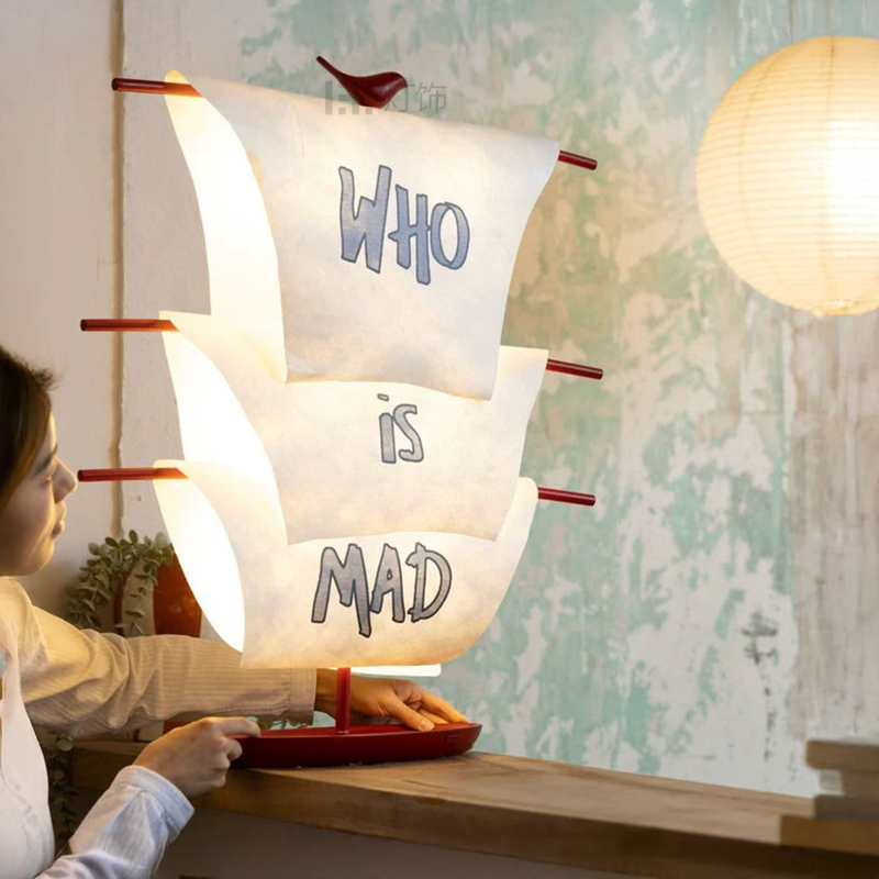 Creative Sailboat Lamp Nordic Modern Minimalist Fabric Homestay Villa Living Room Bedroom Bedside Table Lamp Study Atmosphere Creative Sailboat Lamp Nordic Modern Minimalist Fabric Homestay Villa Living Room Bedroom Bedside Table Lamp Study Atmosphere