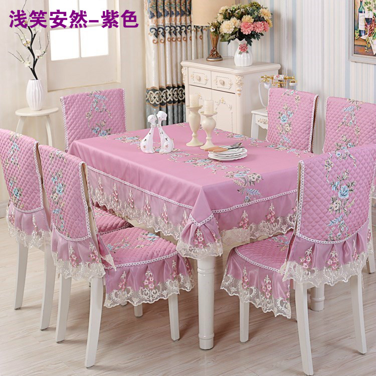 Ghế ăn đệm đặt đệm pad tựa lưng bàn ăn vải vải nhà bốn mùa đơn giản hình chữ nhật vải ghế phổ quát khăn trải bàn tròn tiệc cưới
