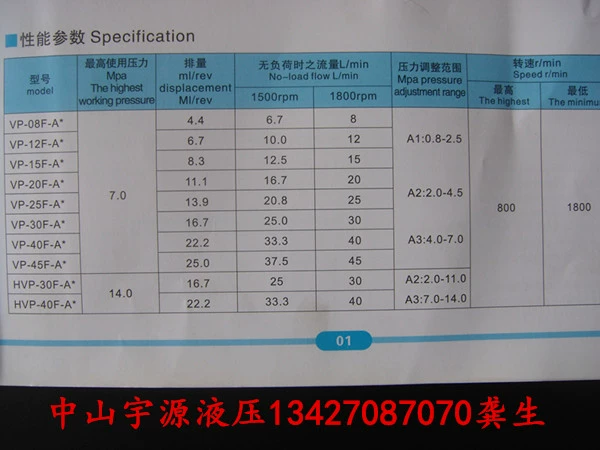 bơm dầu thủy lực bằng tay VP-20F/A3 Bơm dầu thủy lực chính hãng SHENYU VP1-20-70 Bơm cánh gạt biến thiên VP-12/15/30/40 bom thuy luc mini bơm piston tác dụng kép