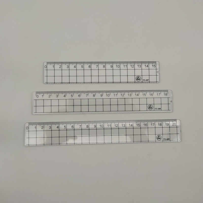 IELTS 20cm Grid Simple Organic Ruler 15cm Plastic ruler Transparent Wavy Line Transparent Checkered ruler