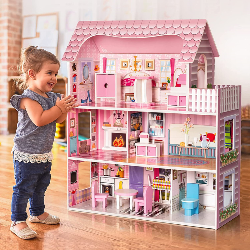 Play House Dollhouse Children's Toy Princess House Simulated Wooden Villa Castle Birthday Gift