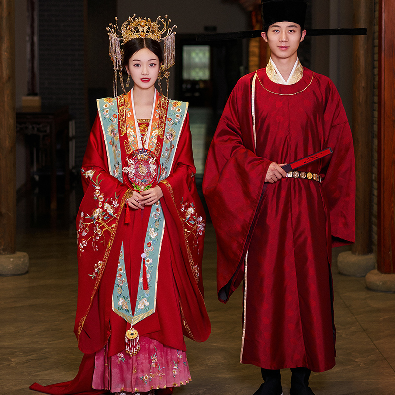 Song Dynasty-Style Wedding Dress, Hanfu 2026 New Model, Chinese-Style Phoenix Crown, Red Robe, Wedding Dress, Bridal Attire, Dowry Dress