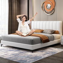 The Nordic zhen leather bed modern minimalist economy 1 8 meters master nuptial bed 1 5 Italian small storage ruan bao chuang