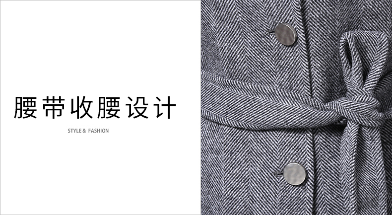 Wang Xiaoya 2018 thu đông mới áo khoác hai mặt len ​​nữ len lỏng thắt lưng len dài áo khoác choàng nữ