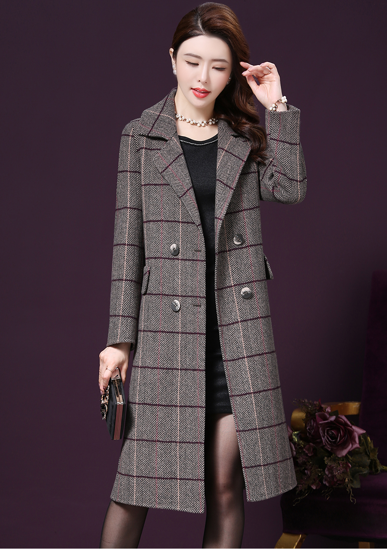 Wang Xiaoya 2018 mùa thu và mùa đông áo len cashmere hai mặt nữ dài phần lỏng lẻo áo len mẹ trung niên áo phao nữ dáng ngắn hàn quốc