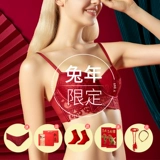 Красное нижнее белье, оберег на день рождения, комплект, бюстгальтер пуш-ап, бюстгалтер для невесты, увеличенная толщина