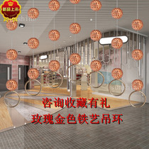 European-style crystal hanging ring clothes hanging clothing store hanger display stand electroplating rose gold on the wall wrought iron hanging ring