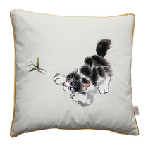 Cotton Pearl sail embroidery love pet black and white cat dog Tiger cartoon Zodiac cute office cushion pillow car