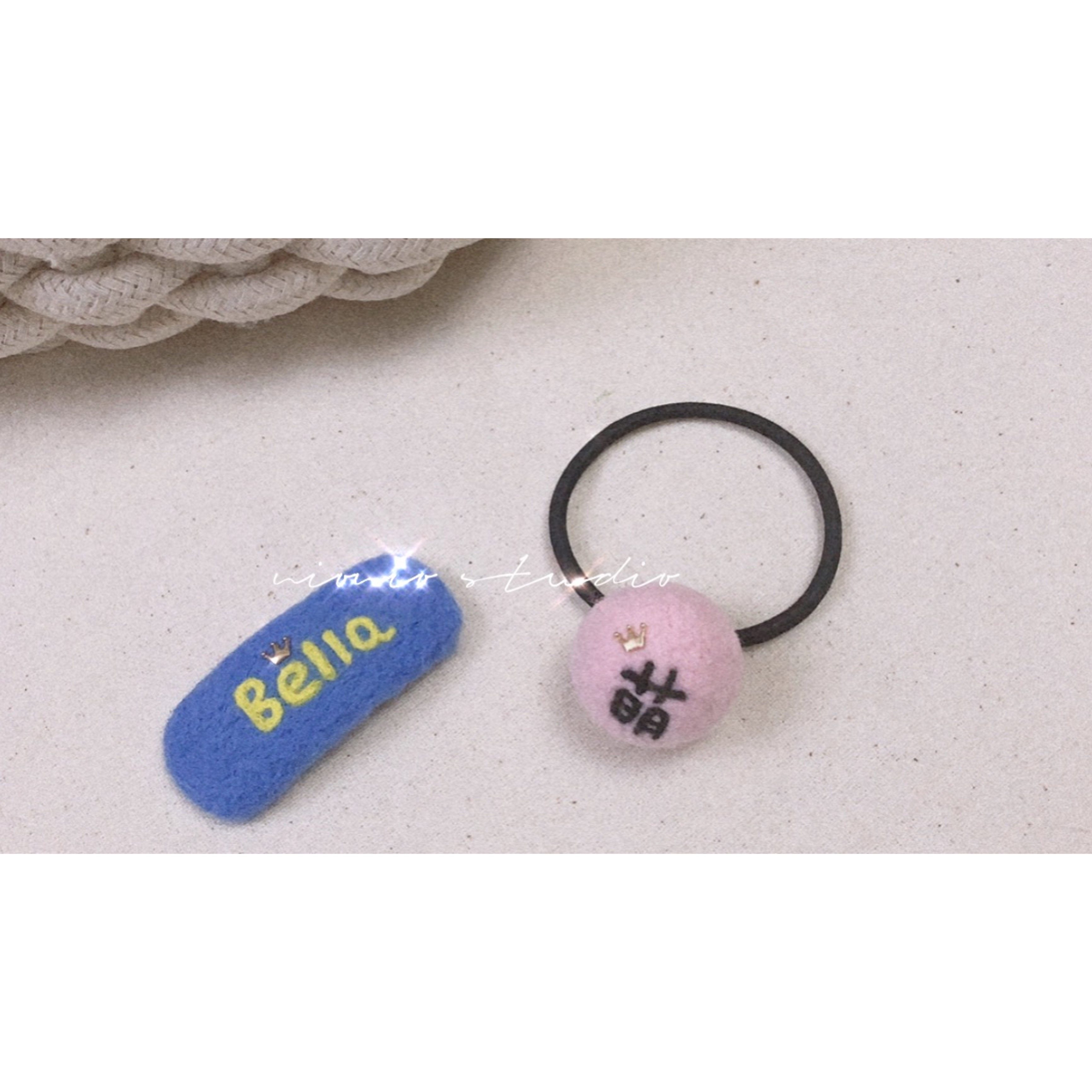 NIONIO STUDIO original design exclusive wool letter Chinese name clip custom color free matching