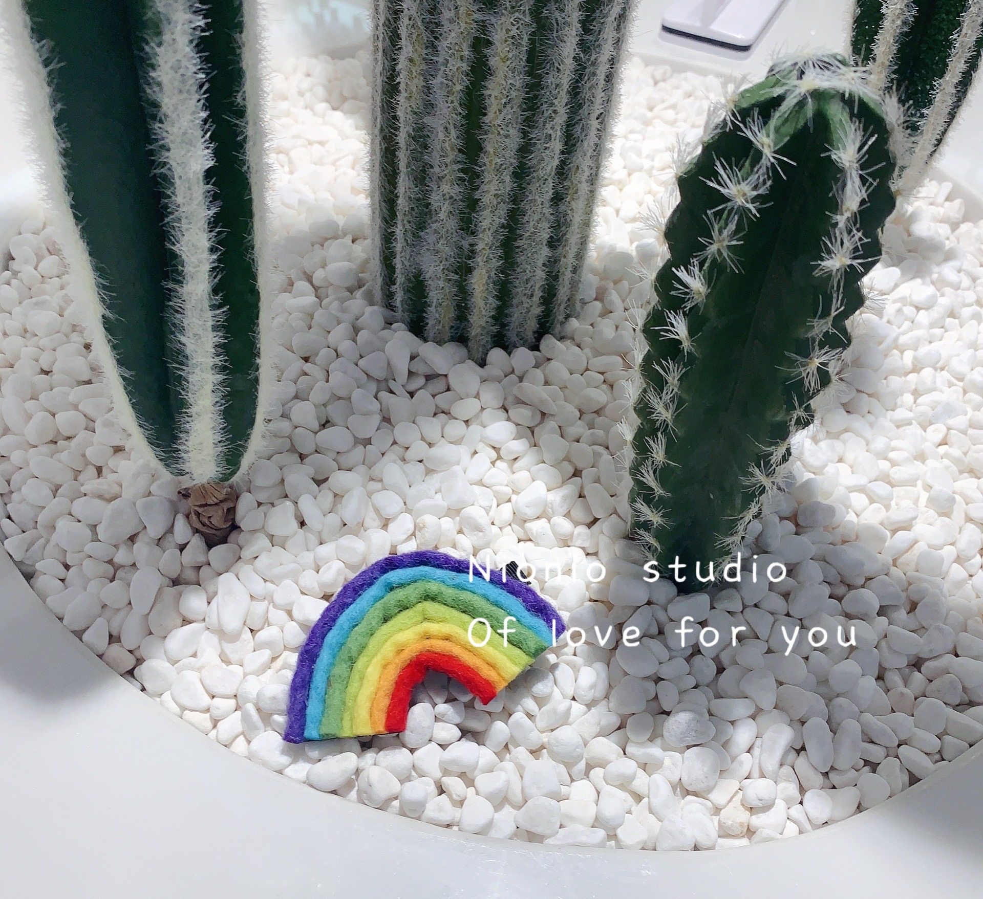 NIONIO STUDIO Korea imported wool brush strip rainbow hair clip