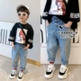 Quần bé trai 2019 xuân hè mới cho bé quần dài bất thường bé phiên bản Hàn Quốc của quần cotton trẻ em quần jeans thủy triều - Quần jean quần jean trẻ em giá rẻ