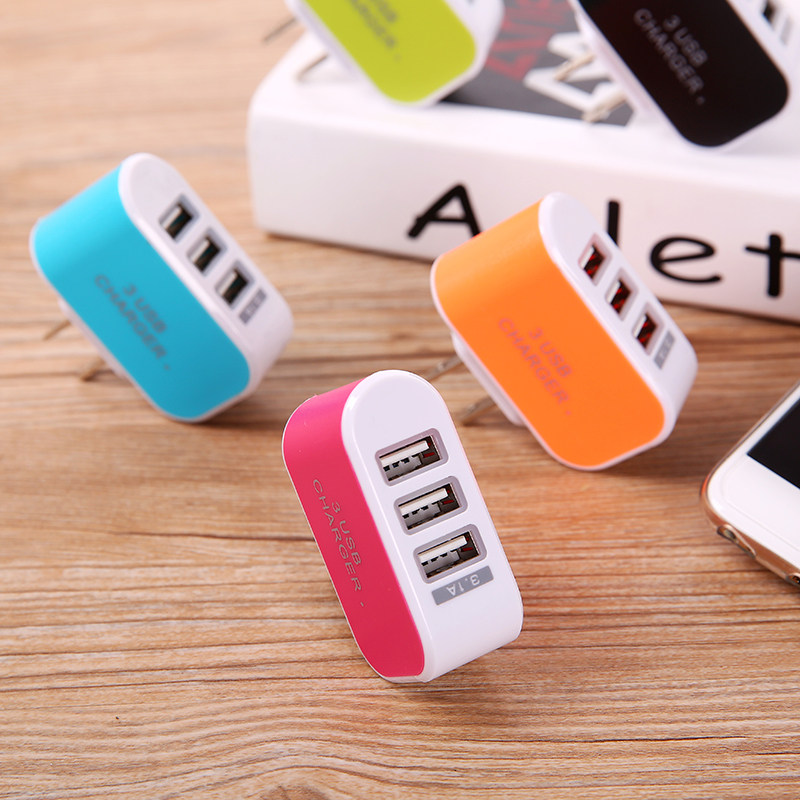 LED light 3-port USB luminous multi-mouth intelligent mobile phone fast-charging and socket row-plug multifunction plug