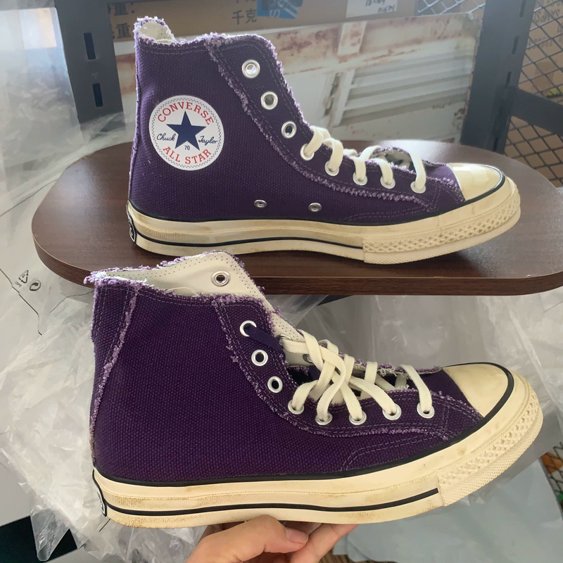 Authentic Converse New 1970S High-Top Imperial Purple Three-Star Logo Canvas Shoes 169755 Vintage Purple Style Authentic Converse New 1970S High-Top Imperial Purple Three-Star Logo Canvas Shoes 169755 Vintage Purple Style