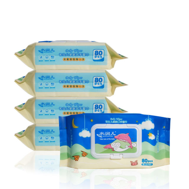 Hydrating baby wipes for newborn baby soft skin wipes with cover for hand and mouth baby 80 pumps 4 packs