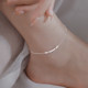 Miss Z 925 sterling silver double-layer ball bead anklet women's 2023 new trendy high-end sexy girls's anklet chain