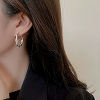 Серебряная игла, серьги с косичкой для влюбленных, серебро 925 пробы