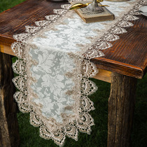 Thai embroidery European table flag Lace fabric American pastoral coffee table flag Simple TV cabinet Shoe cabinet Rectangular cover cloth