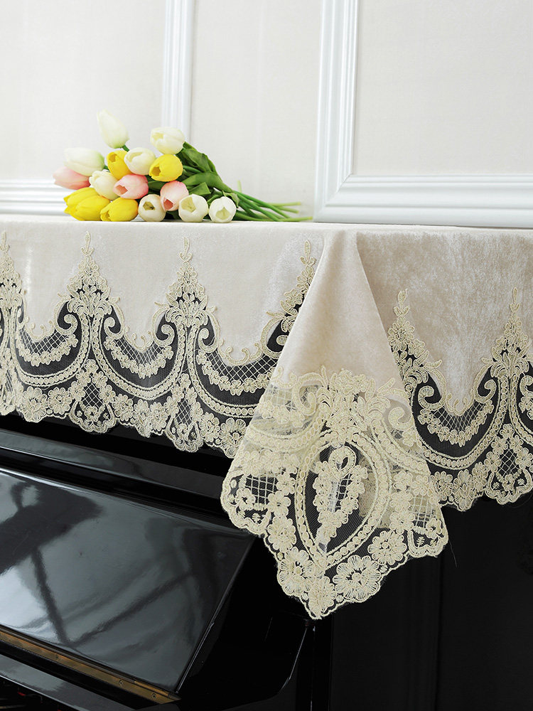 Thai embroidery European piano cover lace fabric piano cover cloth Mountain leaf piano dust cover towel American pastoral style