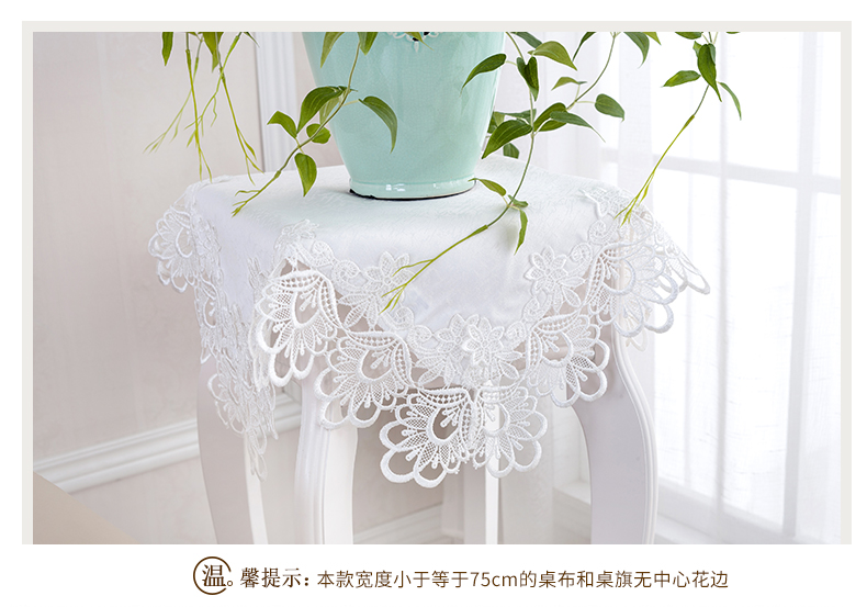Vải bảng vải bảng mat Châu Âu trắng thêu ren khăn trải bàn bảng bàn tròn và ghế set hollow ren bàn cà phê vải khăn trải bàn hình vuông
