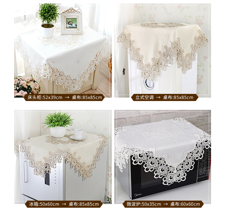 Vải bảng vải bảng mat Châu Âu trắng thêu ren khăn trải bàn bảng bàn tròn và ghế set hollow ren bàn cà phê vải khăn trải bàn hình vuông