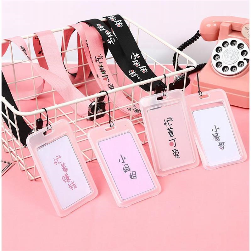 Phim hoạt hình bảo vệ thẻ xe buýt dây buộc sáng tạo sinh viên thẻ gạo đặt thẻ ngân hàng kiểm soát truy cập bộ thẻ chứng nhận công ty thiết lập vỏ bọc cccd
