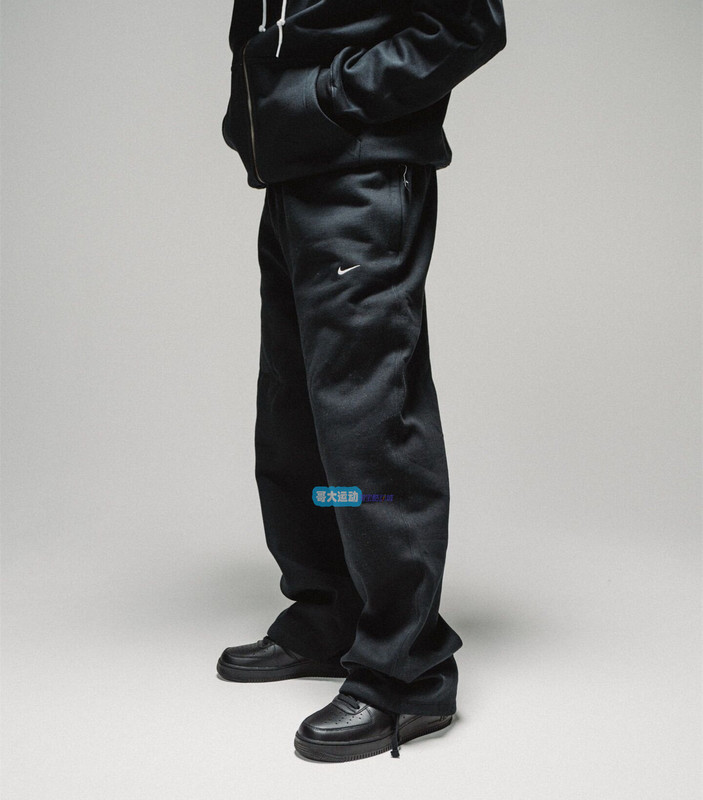 Nikelab Solo Embroidered Simple Retro Fleece Warm Loose Sports Straight Pants Fn3343-010 Nikelab Solo Embroidered Simple Retro Fleece Warm Loose Sports Straight Pants Fn3343-010