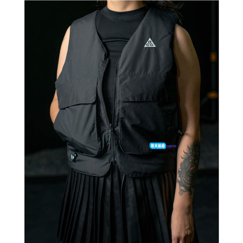 Nike Acg Logo Embroidered Outdoor Functional Windproof, Water-Repellent and Warm Sports and Leisure Vest Fv8695-010