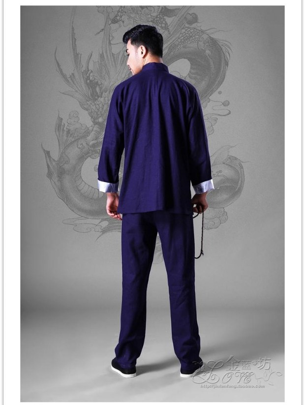 Trang phục dân tộc nam kungfu phù hợp với áo cotton và vải lanh Trung Quốc Trang phục Kung Fu buổi sáng thực hành Tai Chi nam Tang phù hợp với thời trang đồ bộ