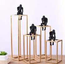 Nordic simple modern model room soft decoration Creative jewelry Geometric book stand book holder Wrought iron frame office ornaments