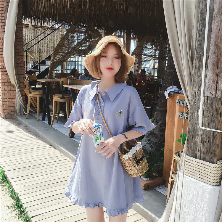 Pregnancy Woman Dress Spring Summer Dress Ocean Dress Set Net Red Summer Dress 2022 New Large Size Fashion style Summer Blouse