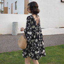 Foreign maternity dress summer fashion loose long pregnant woman dress tide hot mother personality summer skirt