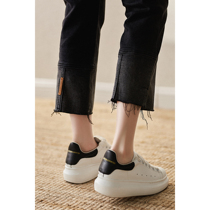 The gradual change of retro accent is more fashionable wool trimmed trousers cotton elastic straight jeans ELKZ45995