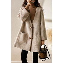 Fluffy soft fancy cloud special yarn long wool fashion profile coat coat EGDY47158