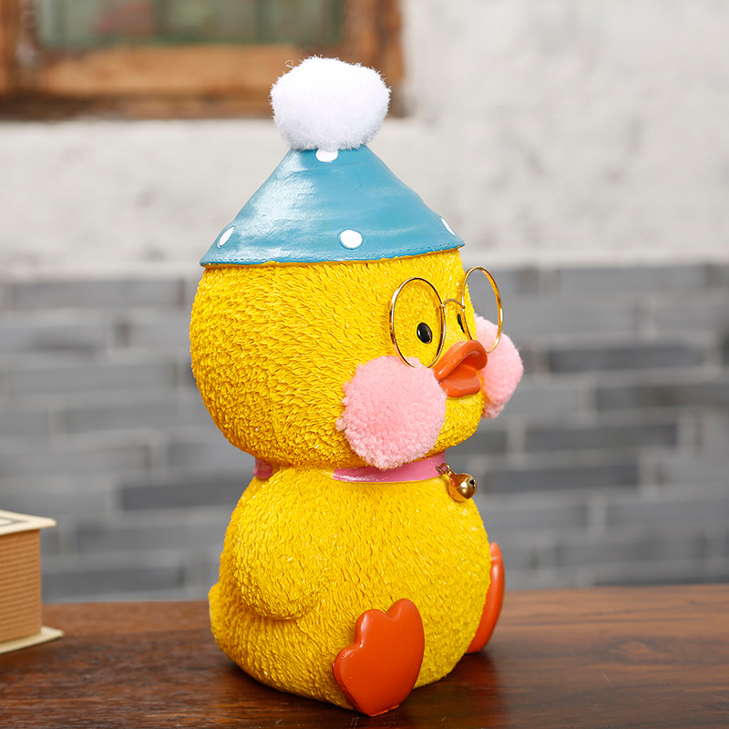 Doodle vịt piggy ngân hàng bánh phụ kiện nướng lưới màu đỏ thủy tinh axit uric vịt vịt ngân hàng sáng tạo nhựa trang trí tại chỗ phòng ngủ đẹp đơn giản
