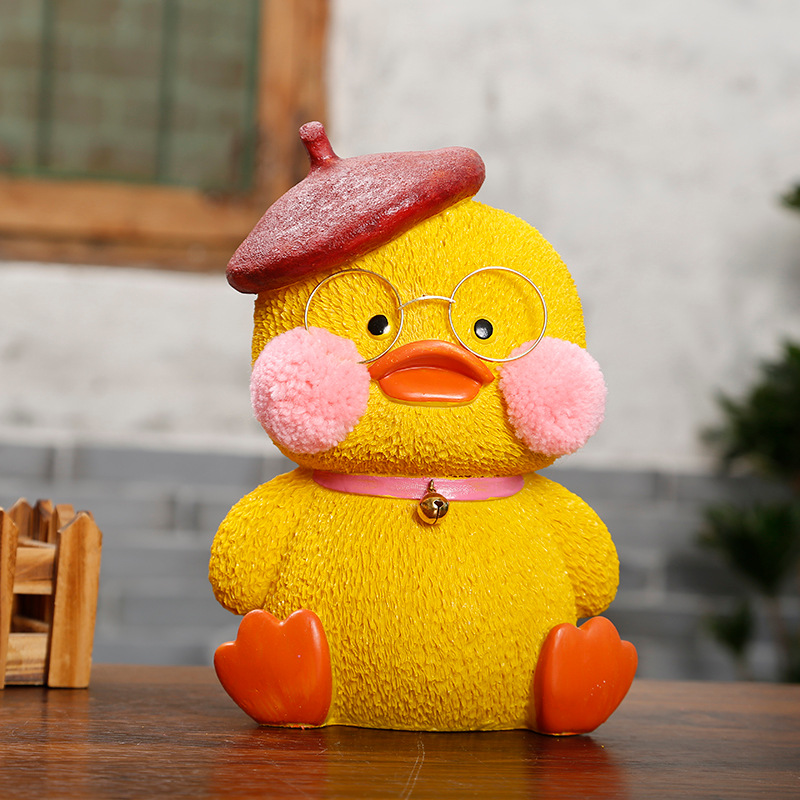 Doodle vịt piggy ngân hàng bánh phụ kiện nướng lưới màu đỏ thủy tinh axit uric vịt vịt ngân hàng sáng tạo nhựa trang trí tại chỗ phòng ngủ đẹp đơn giản