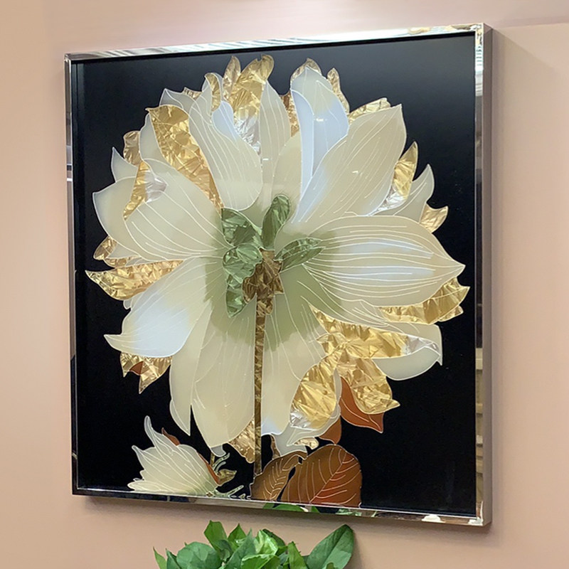 Handmade enamel color room decoration painting modern light luxury Northern Europe-style porch corridor wall sofa background hanging