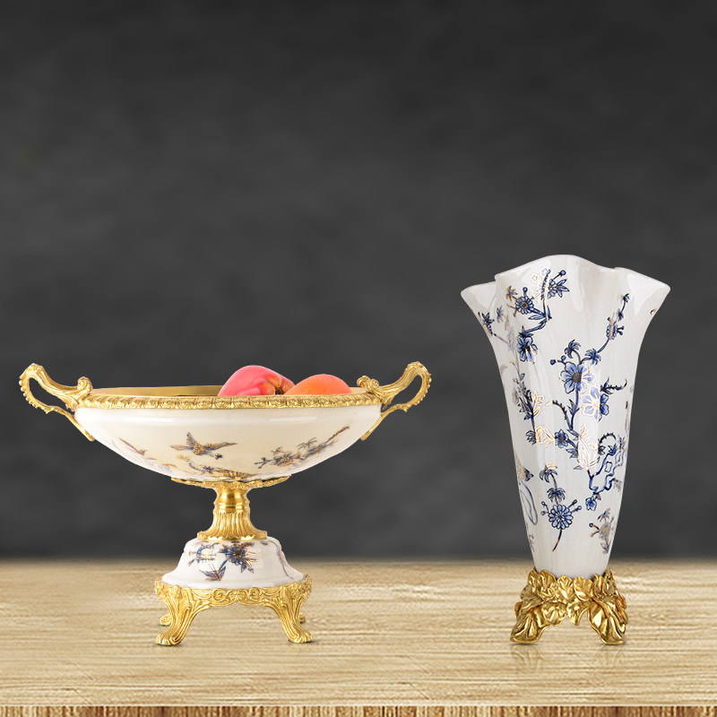 Eurostyle luxury peacock cumin with ceramic fruit tray snacks sugar peacock paper towels box living-room home containing disc swing pieces