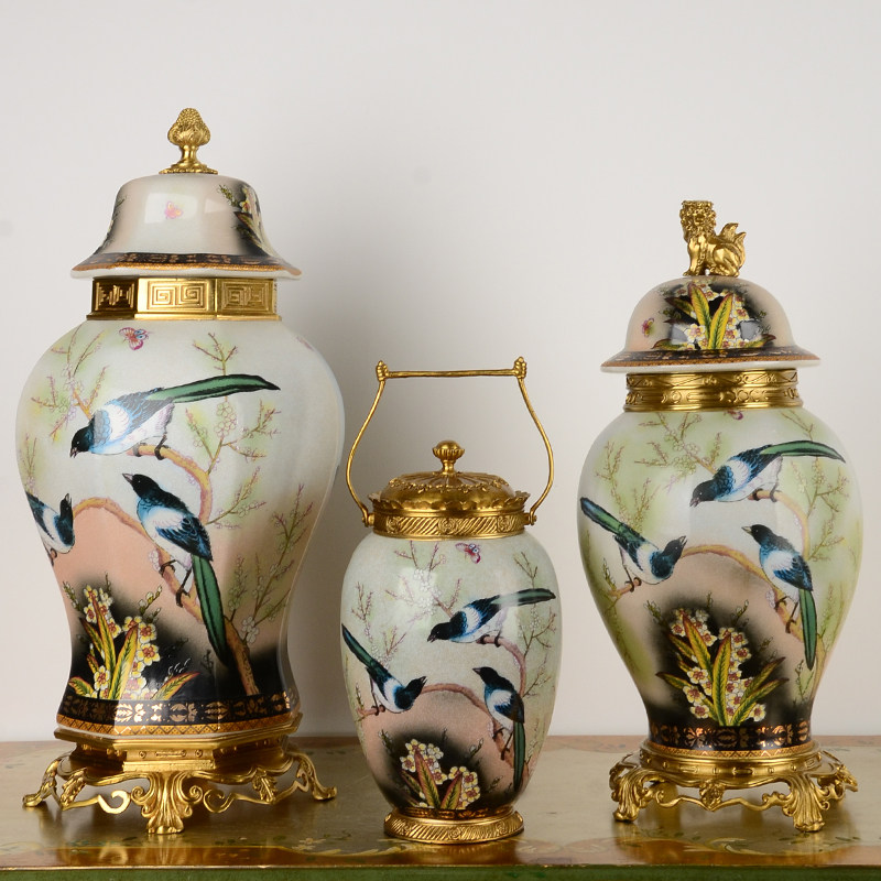 Eurostyle Classic Copper accessories Ceramics General Pot American Villa Vases Paper Towels Box Lifting home Decorative Items Hem