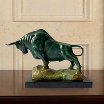 Zhaocai Wall Street Copper Bull Ornaments Bronze Art Creative Living Room Porch TV Cabinet Desk Home Decoration