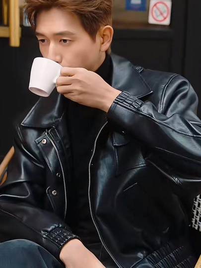 Li Xian Style Leather Jacket for Men, 2025 New Vintage American Style, Handsome Casual Pu Motorcycle Leather Jacket, Trendy Coat